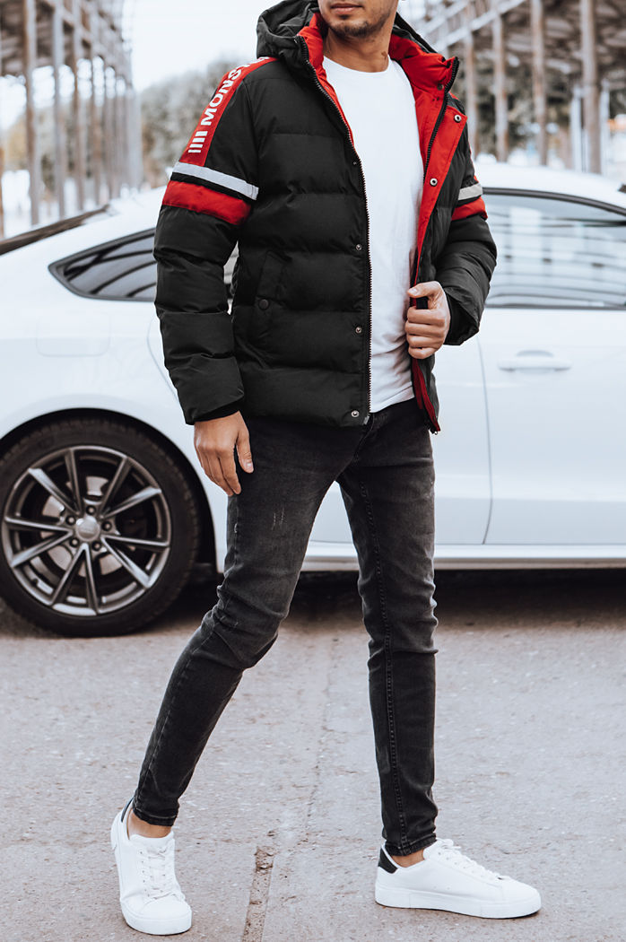 Férfi steppelt téli kabát fekete Dstreet TX4568