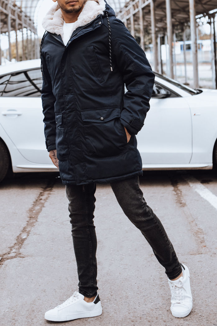 Férfi télikabát tengerészkék Dstreet TX4586