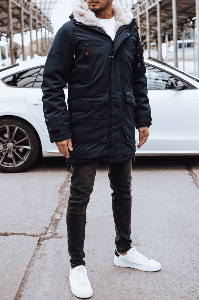 Férfi télikabát tengerészkék Dstreet TX4591