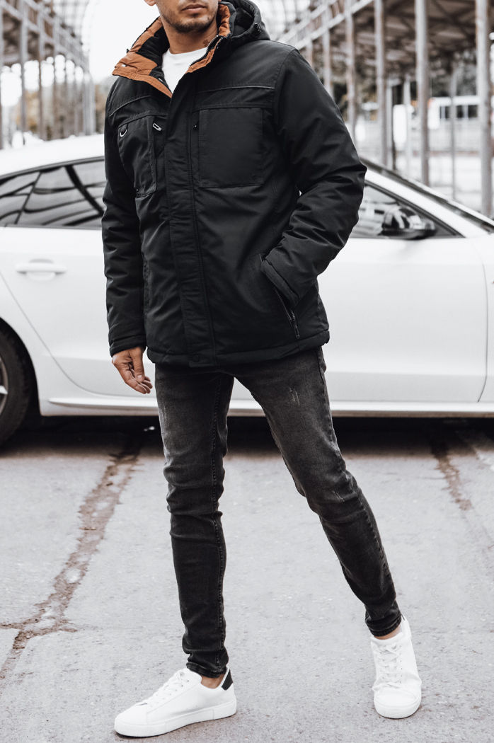 Férfi télikabát fekete Dstreet TX4599