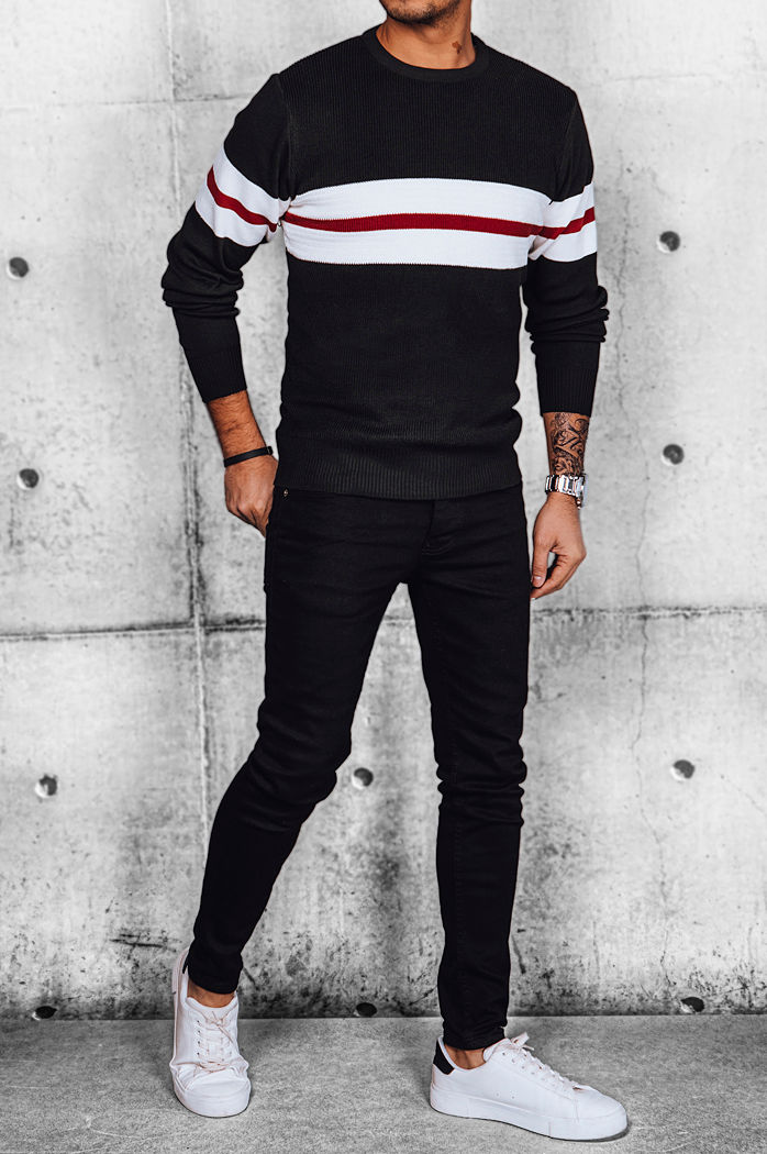 Férfi klasszikus pulóver Szín Fekete DSTREET WX2175