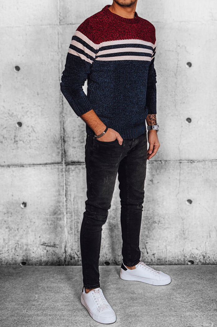 Férfi klasszikus pulóver Szín Gránátkék DSTREET WX2186