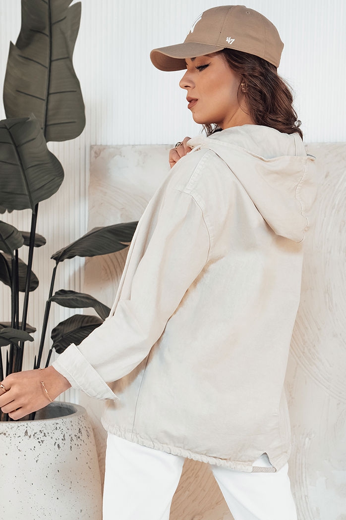 Kurtka damska jeansowa LASANAS jasnobeżowa Dstreet TY4314