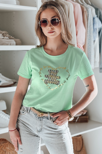 TEDDYCAP női mackós póló menta Dstreet RY2747