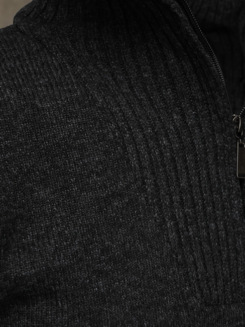 Férfi álló pulóver, szigetelt grafit Dstreet WX2354