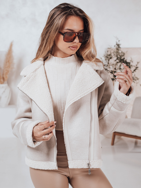 Női SOFTSTILL szarvasbőr kabát camel báránybőrrel Dstreet TY4748