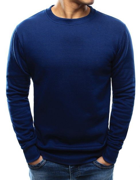 Férfi pulcsi kapucni nélkül sötétkék színben BX4983