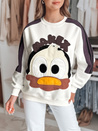 Női oversize melegítőfelső foltokkal CUTE MAKEX fehér Dstreet BY1491_2