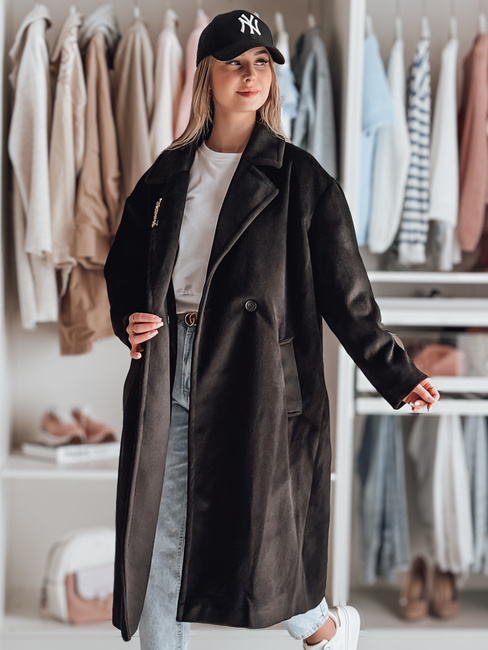 Női oversize átmeneti kabát LORINESS fekete Dstreet TY4692 TY4692