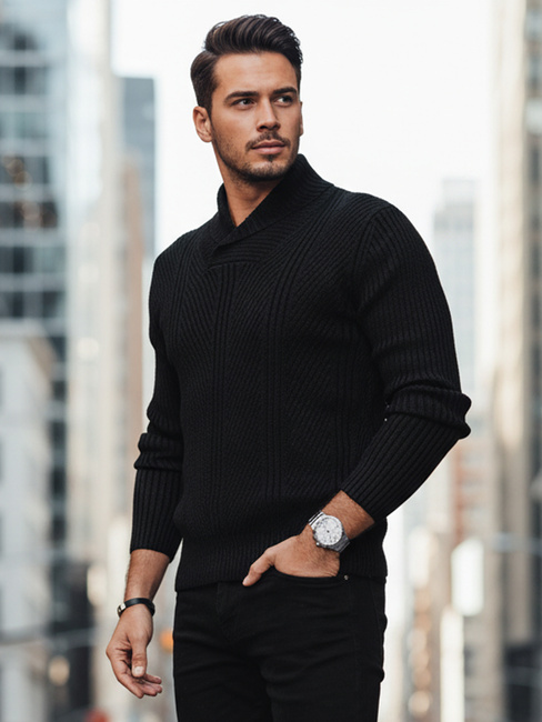 Férfi fekete pulóver Dstreet WX2256z