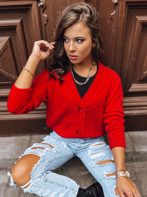 Női cipzáros pulóver AHRI Szín Piros DSTREET MY2259