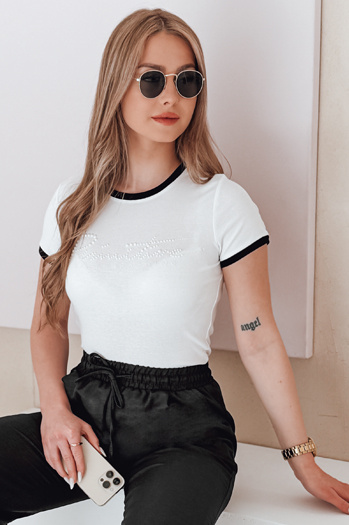 Női póló LUMINASI felirattal fehér Dstreet RY2887