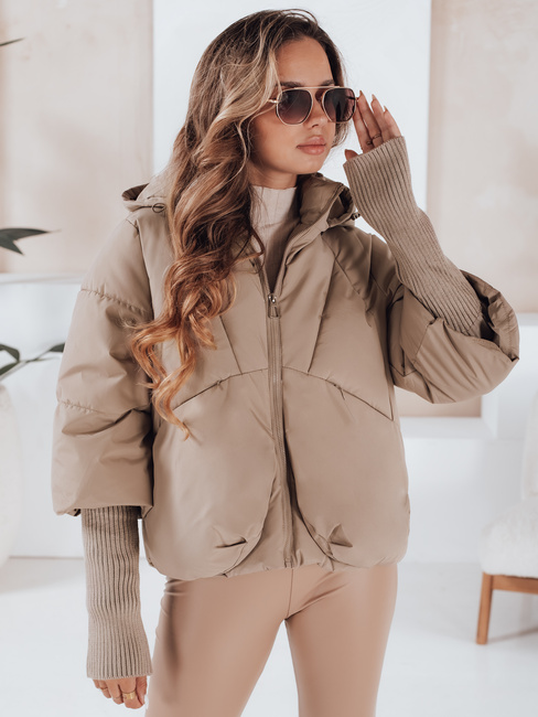 MISSLAYER női télikabát kapucnival camel Dstreet TY5035