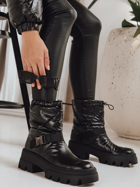 Női trapper csizma fekete Dstreet ZY1299