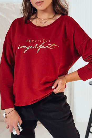 VIVILINES női oversize nyomtatott blúz bordó Dstreet RY2693