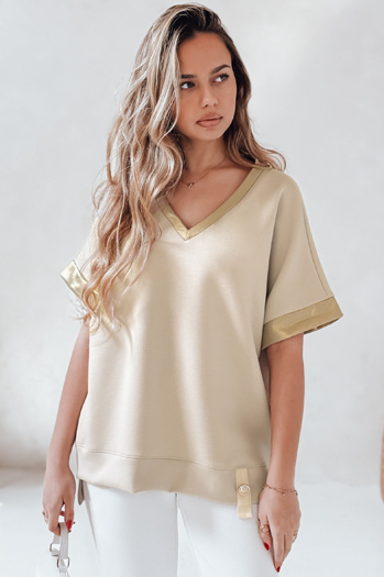 Női oversize blúz SHINE LOVE bézs Dstreet RY2914 Dstreet RY2914