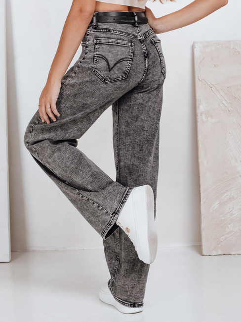 Női széles szárú farmer fekete Dstreet UY2747