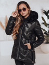Női télikabát LOVEINSIDE steppelt szőrmével fekete Dstreet TY5049 TY5049