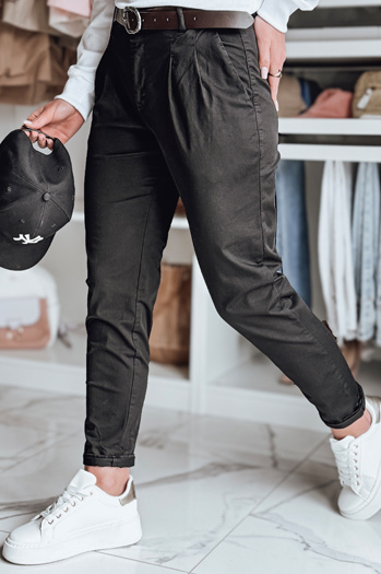 Női chino övvel MODELA fekete Dstreet UY2568 UY2568