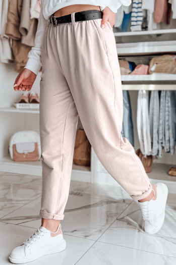 Női chino nadrág övvel TAILANDI rózsaszín Dstreet UY2551