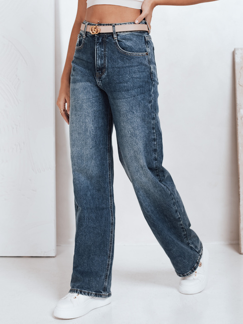 Női széles szárú kék farmer Dstreet UY2777