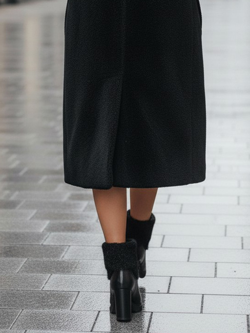 Női magas sarkú csizma fekete Dstreet ZY1311 ZY1311