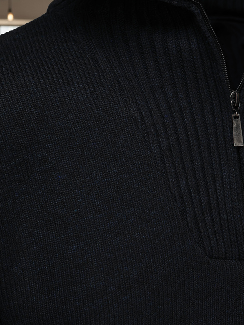 Férfi álló pulóver, szigetelt, sötétkék Dstreet WX2352