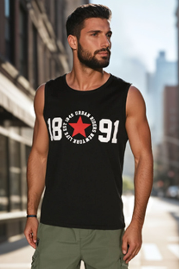 Férfi ujjatlan póló fekete Dstreet RX5652