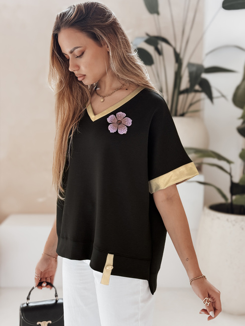 Női oversize SHINE LOVE blúz fekete Dstreet RY2912 RY2912