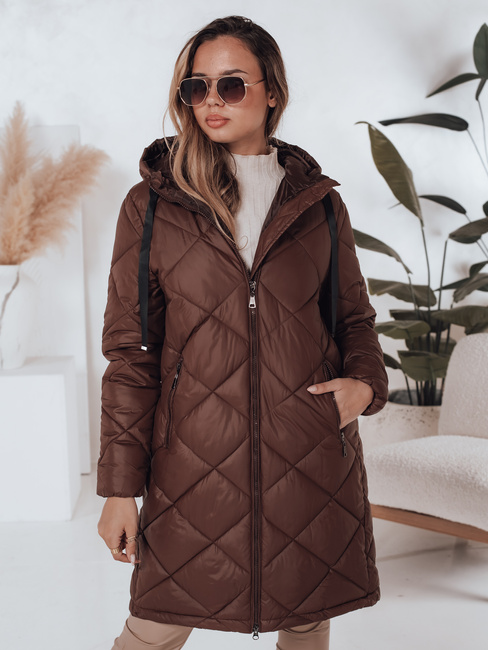 Női téli kabát SNOWVIBE barna steppelt Dstreet TY4989