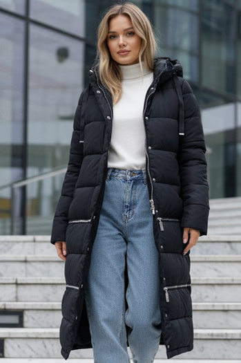 Női téli hosszú dzseki tengerészkék Dstreet TY5467