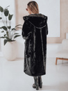HELLOCHIC női szőrme kabát hosszú fekete Dstreet TY4986