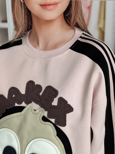 Női oversize melegítőfelső foltokkal CUTE MAKEX rózsaszín Dstreet BY1493