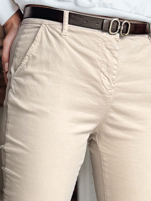 Női vékony nadrág övvel LINESKA világos bézs Dstreet UY2573