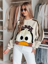 Női oversize melegítőfelső foltokkal CUTE MAKEX bézs Dstreet BY1492_1