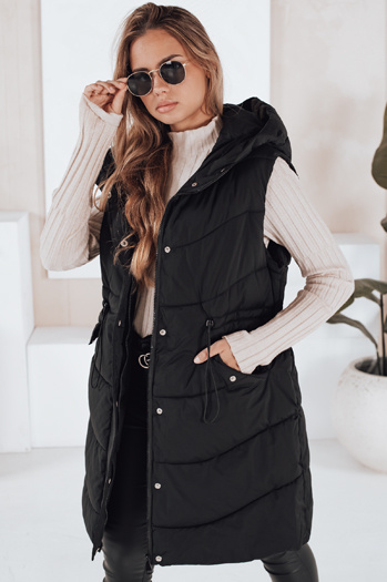 Női steppelt mellény GAMIS fekete színben Dstreet TY3291