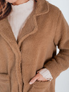 Női teddy szőrme camel téli kabát Dstreet NY0758