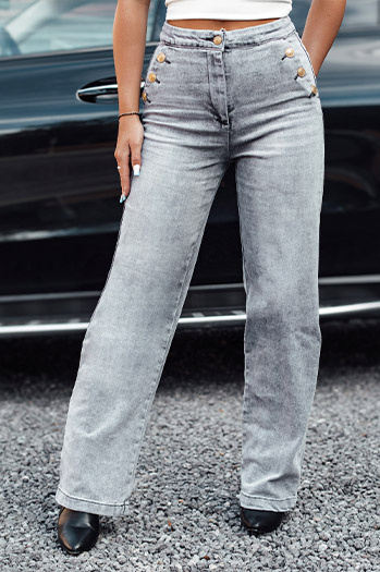 Női ZIPELLA magas derekú buggyos farmer szürke Dstreet UY2207