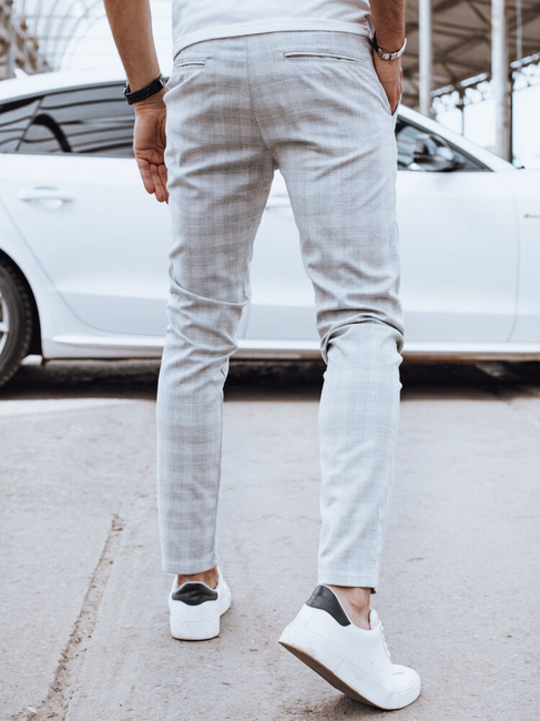 Spodnie męskie casual jasnoszare Dstreet UX4398