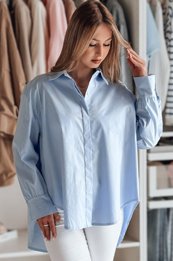 Női oversize ing hosszabb háttal BLUOSIZE kék Dstreet DY0458