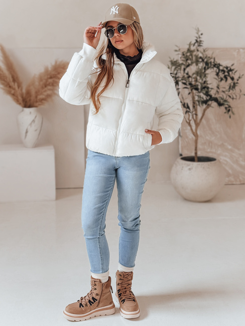 Női téli rövid, steppelt kabát VIBEGIRL fehér Dstreet TY4947