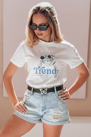 Női farmer rövidnadrág övvel SUMMERFLY kék Dstreet SY0482