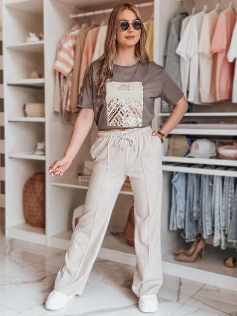 Női melegítőnadrág DRESSANIK világos bézs Dstreet UY2702