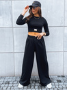 Női szett széles szárú nadrág és crop top ASTRAL ALLURE fekete Dstreet AY0920_1