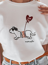 Női oversize póló kutyával CUTE TAIL fehér Dstreet RY2904_3