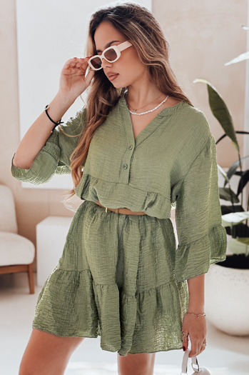 Nyári muszlin ruha LYVONNE sötétzöld Dstreet EY2616