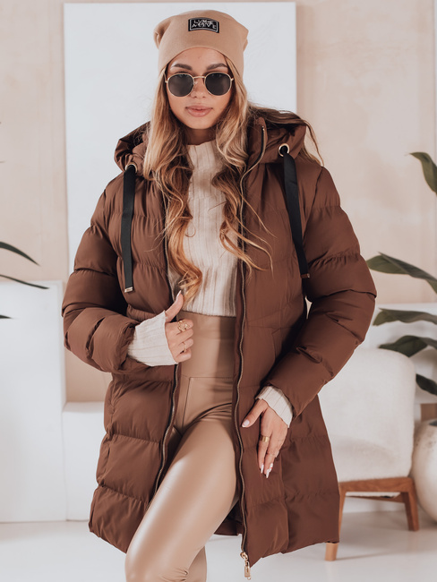 Női télikabát kapucnival GABRIELLE barna Dstreet TY4919 TY4919