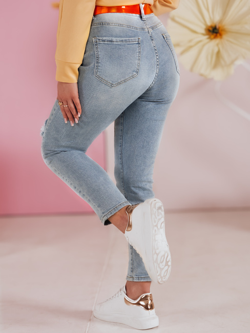 Női farmernadrág slim fit nadrág övvel GIRLHOOD kék Dstreet UY2484