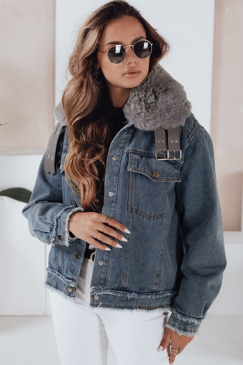 Női FURDENIM farmer dzseki szőrmével világoskék Dstreet TY4755