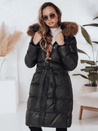 Női steppelt téli kabát szőrmével STYLEBELLA fekete Dstreet TY5010